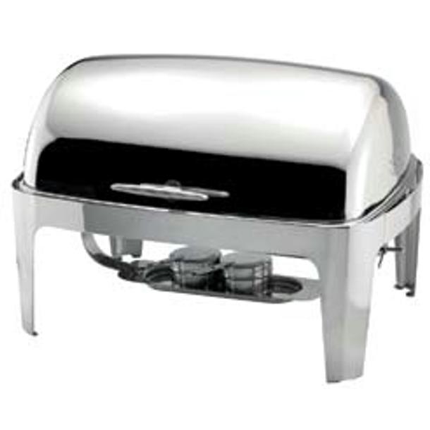 CHAFING DISH RECTANGULAR COM TAMPA ROTATIVA