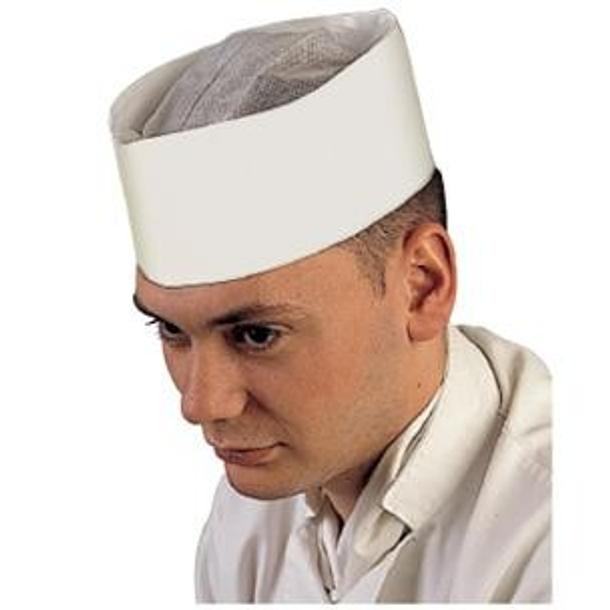 EMBALAGEM 100 GORROS BARMAN BRANCO LISO